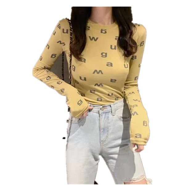 

2023 NEW Women's T-shirt Sexy Bodycon Long Sleeve T-shirt Tops for Woman 2023 Spring Summer Female Tee Designer Luxury Clothing Streetwear Size S-XXL, #3