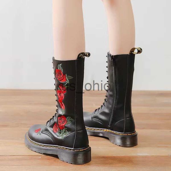 

boots 2023 new martin boots winter ankle shoes women fashion platform chelsea boots laceup zipper marten women's boots j230811, Black