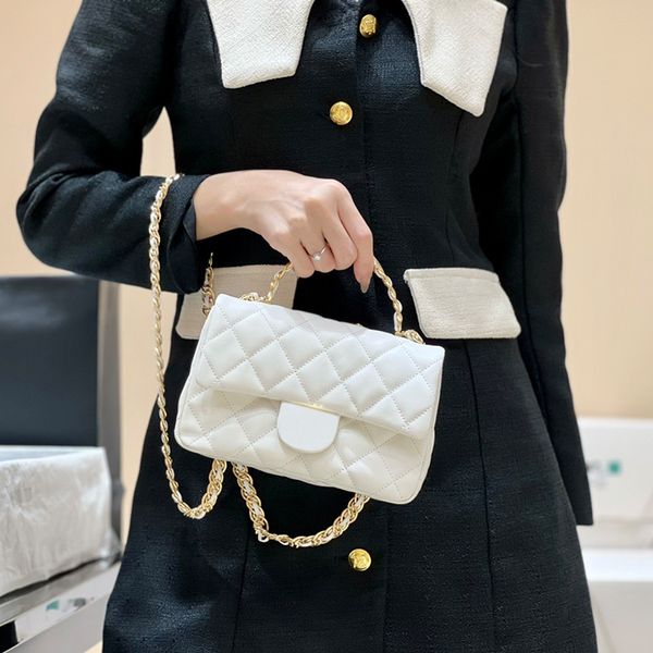 

lady cf handle mini handbag designer shoulder bag 21cm genuine leather chain bag delicate knockoff super_bagss with box yc547