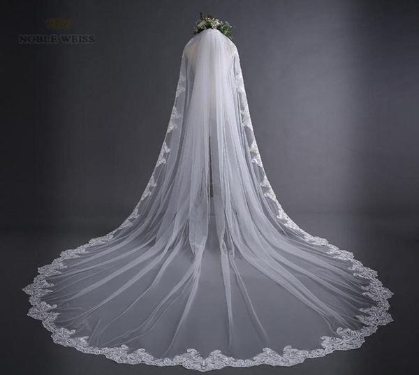 

bridal veils wedding with comb lace edge cathedral veil onelayer4850656, Black