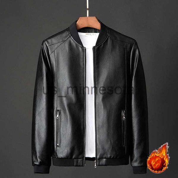 

men's jackets 2023 autumn winter pu jacket fleece coat men moto faux leather jacket male causal vintage black biker zipper jackets 7xl, Black;brown