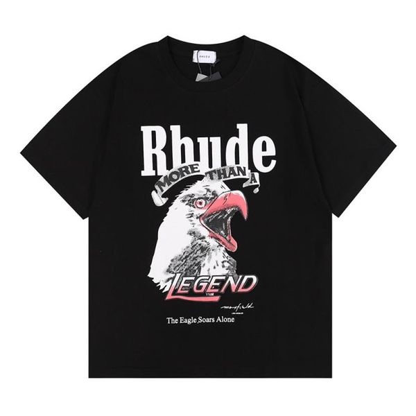 

mens t shirt eagle print doodle high street cotton tees men women casual t-shirt streetwear249d, White;black