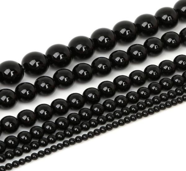 

natural round stone beads black agate beads selectable grade onyx stone bead for jewelry making diy bracelet 4681012mm1797012