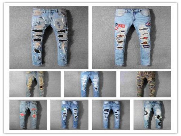 

2020 amirl jeans famous brand designer jeans men fashion street wear mens biker jeans man popular pants az6025444, Blue
