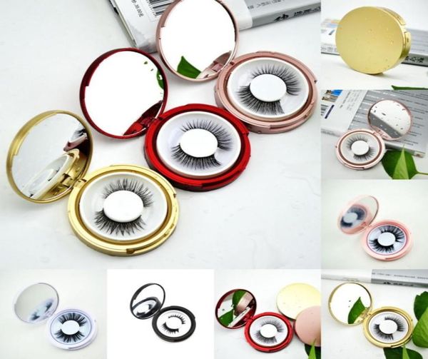 

rose gold pink color empty case storage mirror box eye lashes non magnet eyelash box6290054