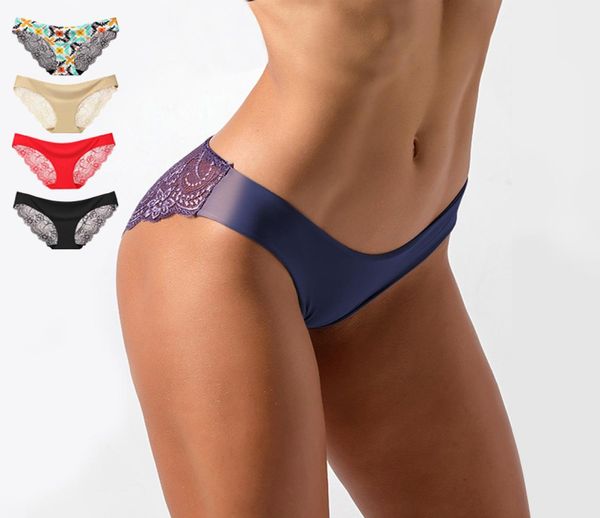 

women039s lace panties seamless cotton crotch breathable ladies lowrise lingerie underwear comfortable underpants brief5521998, Black;pink