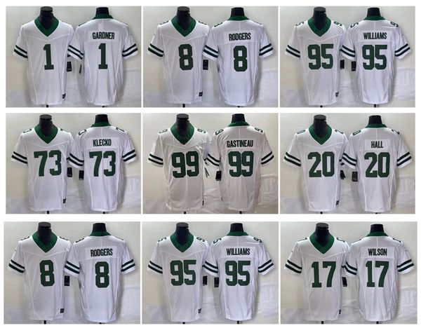 

aaron rodgers jetes football jersey new yorks garrett wilson ahmad gardner quinnen williams legacy throwback breece hall joe klecko mark gas, Black;red