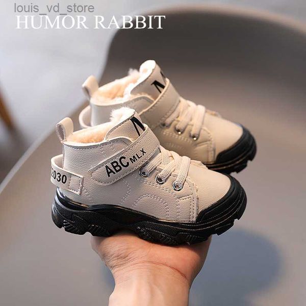 

size 16-25 winter children boots girls boys plush boots casual warm ankle shoes kids fashion sneakers baby toddler snow boots t230811, Black;grey