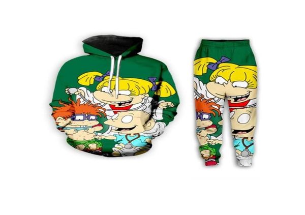 

new fashion menwomens cartoon network rugrats funny 3d casual print hoodiepants zx235249233, Gray