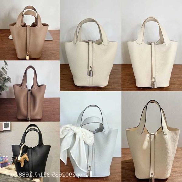 

authentic totes picotin women's luxury bags handsewn h home vegetable basket bag handheld bucket litchi pattern tc handmade genuine lea