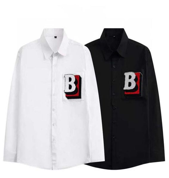 

2022 men039s dress shirt luxury t shirt long sleeve casual business wear plaid brand m3xl8712918, White;black