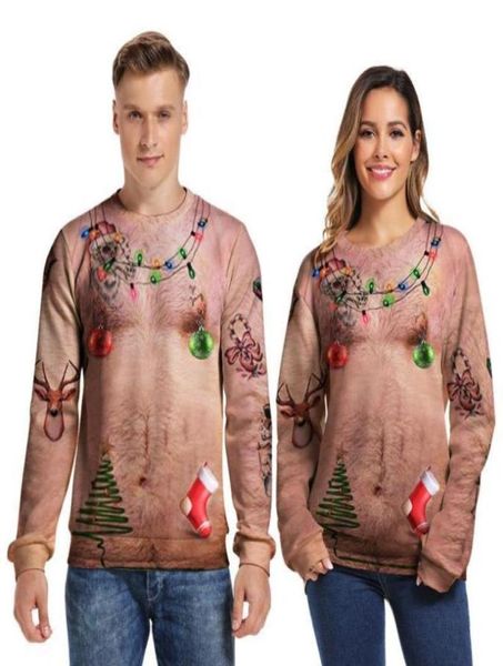 

men039s sweaters chest print hair casual santa male pullover christmas sweater autumn winter novelty ugly27789295453030, White;black