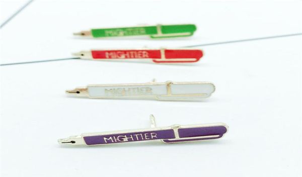 

new fashion four colors ballpoint pen badge brooch mightier creative simple shirt backpack jewelry friends brooch gift6458162, Gray
