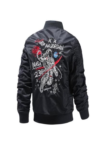 

autumnspring windbreaker men jackets 2021 new astronaut embroidery pilot jacket blackarmy green color man bomber jacket71304193020269, Black;brown