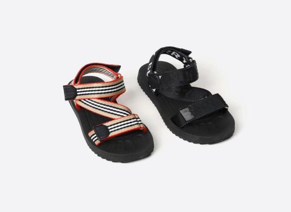 

kids sandals black khaki boys and girls home designer thick soled beach slippers81874538877948, Black;red