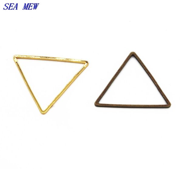 

100pcs 24mm copper triangle circle connectors antique bronze silver brass gold diy jewelry accessories3069881