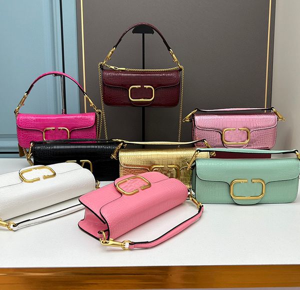 

10a designer shoulder bags chain woman loco bag crocodile print crossbody handbags metalworking effect clutch bag sheep leather lining totes