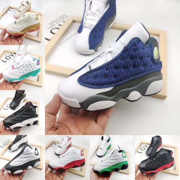 

kids basketball shoes jumpman 13s del sol flint gym red flint grey play ground kids 13 designer sneakers trainers baby youth toddl'&#03, Black