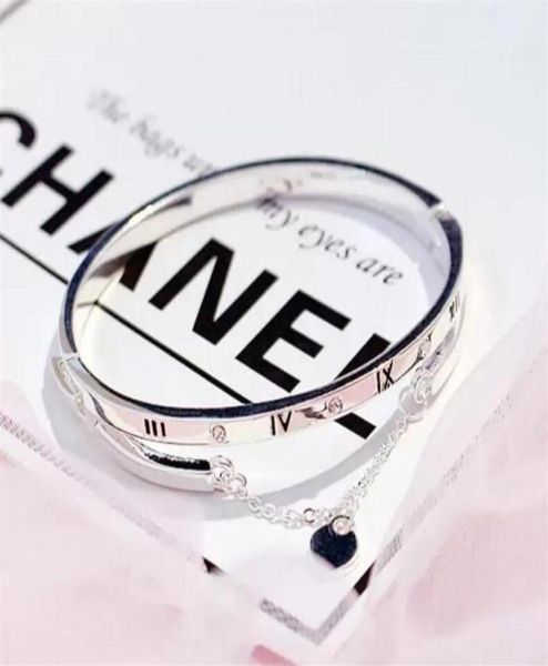 

designer luxury bracelet rose gold stainless steel bracelet women heart eternal love brand charm bracelet whole available193v240056055736, Golden;silver