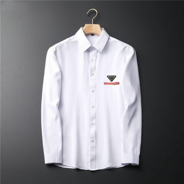 

2021 spring men's shirts solid color professional long sleeves business trend simple fashion coat men -3xl#hsc193117, White;black