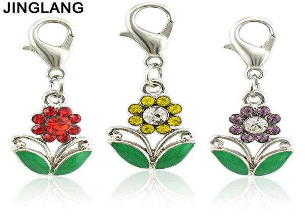 

jinglang fashion enamels charms gift flowers alloy pendant bracelet necklace jewelry accessories diy craft9282118, Bronze;silver