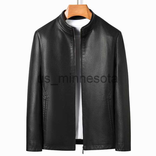 

men's jackets yn2263 autumn and spring men's stand collar jacket natural leather thin section plus velvet fashion jacket motorcycl, Black;brown