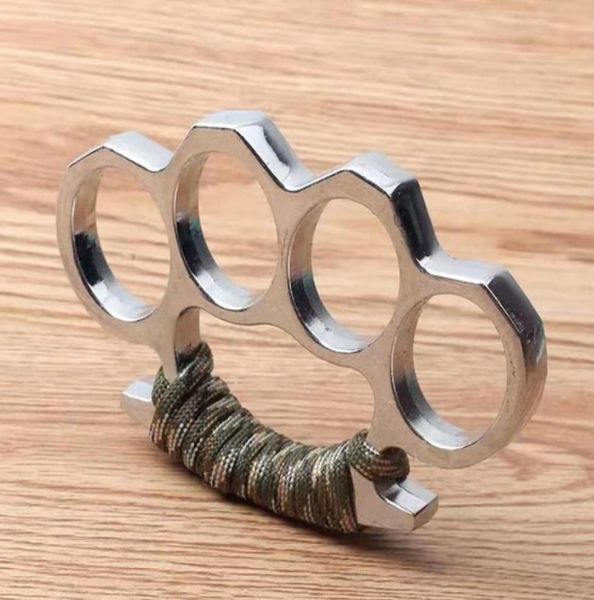 

silver and black thin steel brass knuckle dustersself defense personal security women039s and men039s selfdefense pendant58229162