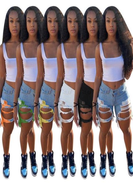 

women leggings desinger summer short jeans tassel high waist vintage shorts hole female skinny pants9960569, Black