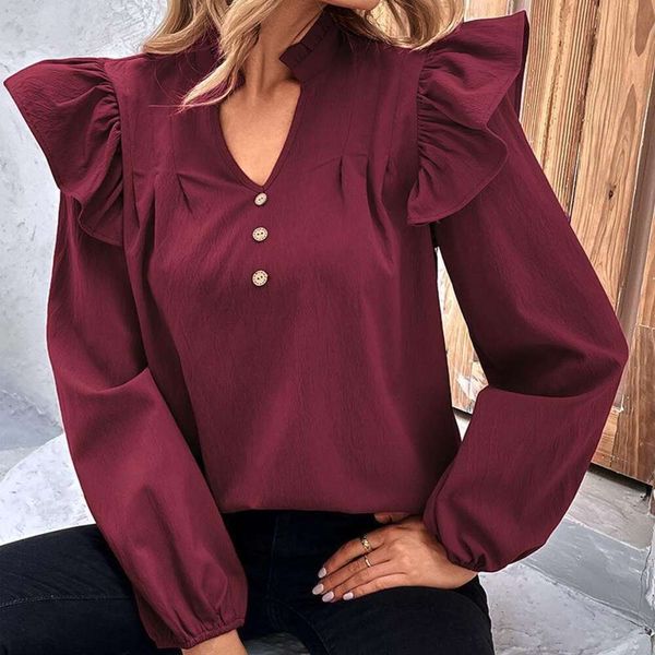 

autumn and winter shirt womens clothing pure color loose, White