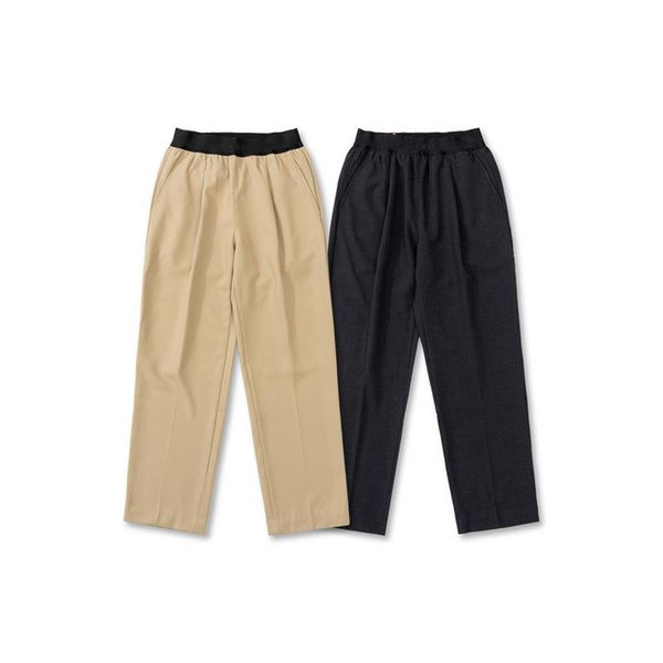 

autumn winter usa europe 7th everyday leather logo pocket pants trousers rubber waist casual men women pantsuit229f, Black