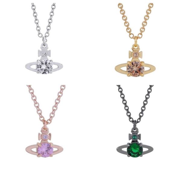 

designer vvana necklace empress silver four claw saturn necklace ins red style8121497