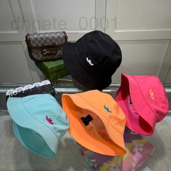 

stingy brim hats designer 2023 new fisherman's hat, fragrant granny embroidered polyester pot sun and uv protection, beautiful look 0o6, Blue;gray