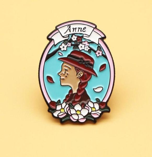 

cute anne of green gables enamel pin a classic children039s novel metal cartoon brooch collar lapel badges fashion jewelry9597455, Blue