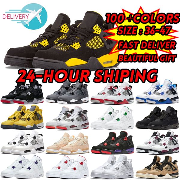 

4 basketball shoes men women 4s pine green seafoam military black cat midnight navy red cement oreo red thunder bred mens trainers blank can