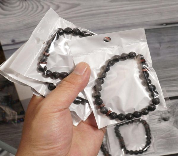 

mens stretch beaded bracelet whole chakra jewlery0123455004252, Black