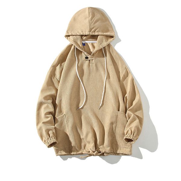 

men's hoodies sweatshirts corduroy for men hooded autumn oversized casual men woman sweatshirt solid color streetwear 230810, Black