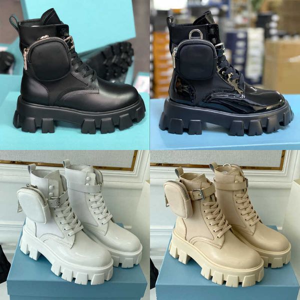 

men women designers rois boots ankle martin boots and nylon boot military inspired combat boots nylon bouch attached to the ankle 35-45 with, Black