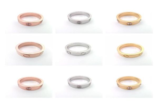 

love ring mens rings designer ring jewelry for women titanium steel width 4 5 6mm never fade not allergic band2677994, Silver