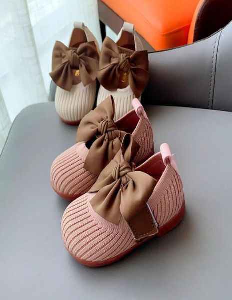 

kids shoes antislip soft bottom stain bowknot pink baby casual flat princess softsoled toddler shoes children size girls cute fir2868143