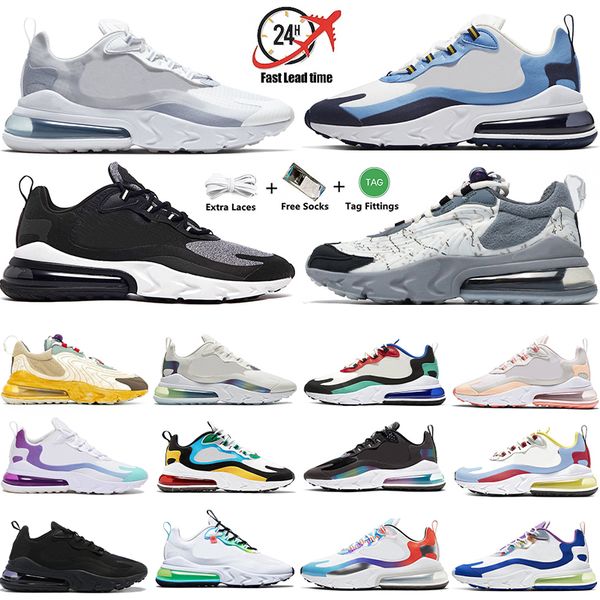 

react 270 270s men women running shoes unc worldwide core white triple black red white volt university red blue barely rose anthracite train