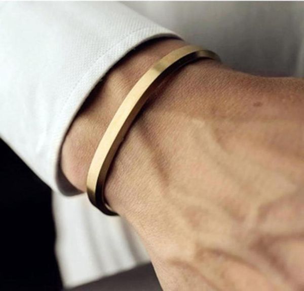 

bangle luxury cuff bracelets bangles for men women stainless steel gold black opening 6mm wide viking male pulseras8423238