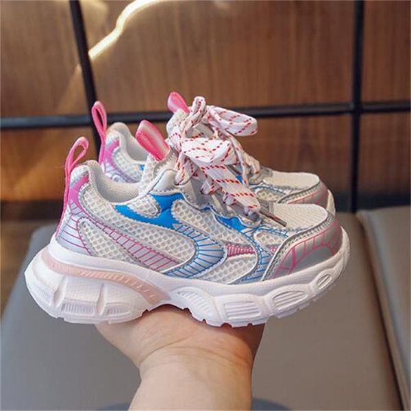 

kids athletic shoes boys girls trainers breathable mesh toddler baby casual sneakers children's running sports shoe, Black