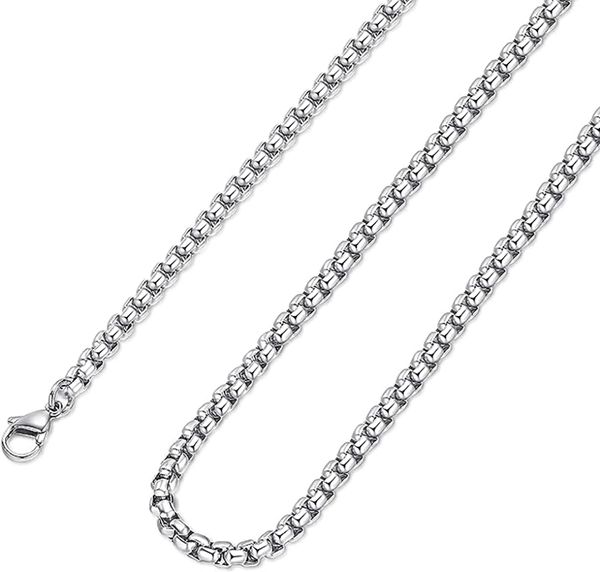 

2mm-7mm 16-38in stainless steel rolo chain necklace crude chain necklace for men women jewelry, Silver
