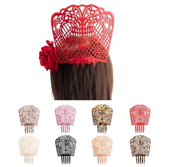 

vintage hair combs women colorful acetate accessories tortoiseshell high comb flamenco dancers headdresses jewelry gift 2202147294424, Slivery;golden