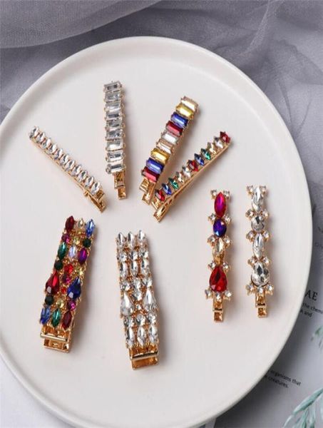 

colorful luxury crystal rhinestones hairpins geometric round oval rhinestones hair clips hair jewelry accessories t4293077483, Golden;silver