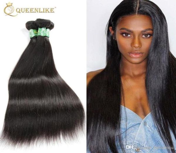 

brazilian virgin hair weave bundles silk silky straight 1b double wefts raw unprocessed remy human hair extension queenlike silver4267756, Black