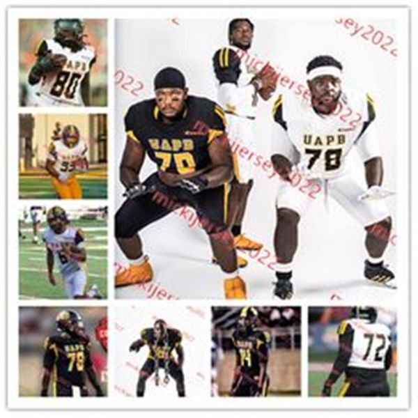 

daishawn brimage uapb football jersey wankeith akin jr. chris thornton timon akins sam anthony arkansas pine bluff golden lions jerseys cust, Black