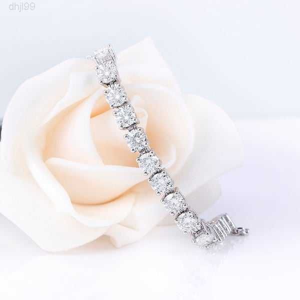 

kibo jewelry 3.27ctw 4mm 18k white gold moissanite tennis bracelet, Silver