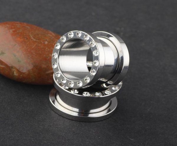

flesh tunnel f08 50pcslot 416mm stainless steel screw ear plug flesh tunnel piercing body jewelry9190330, Silver