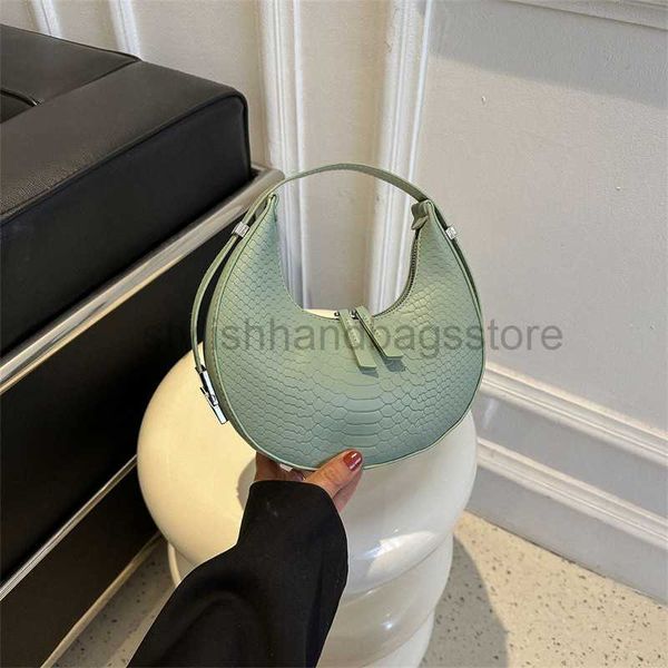 

temperament leisure fashion one underarm trend women's solid color fashionable and textured handheld crescent bagstylishhandbagsstore
